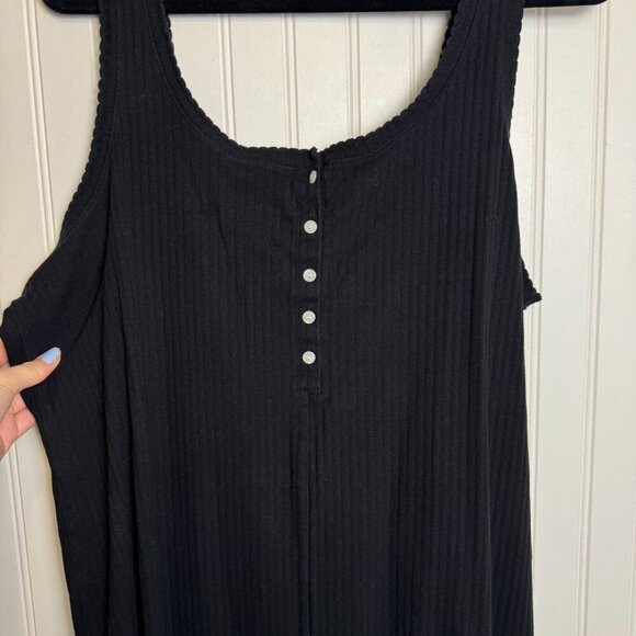 Old Navy black ribbed knit sleeveless jumpsuit size XL tall H46 - Picture 3 of 6